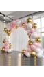 Krom Gold, Pastel Beyaz Ve Makaron Pembe Temalı Balon Seti Pembe