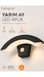 Sensörlü Yarım Ay Led Aplik 24w 1800 Lm 3200k Sıcak Beyaz Hareket Sensörlü Duvar Lambası Siyah
