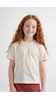 Fyk Kids Kız Çocuk Yuvarlak Yaka Penye T-shirt Krem