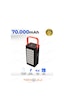 Powerbank 70.000 Mah Güçlü Led Işıklı 22.5w Hızlı Şarj Taşınabilir Batarya 4 Çıkışlı Göstergeli Siyah