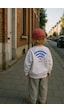 Monila Unisex Çocuk Baskılı 3 İplik Kumaş Pamuklu Sweatshirt Ekru