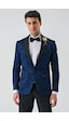 İmza Koyu Lacivert Çıkarılabilir Kırlangıç Yaka Likralı 6 Drop Slim Fit Smokin Damatlık 1001240204-Koyu Lacivert