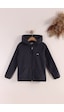 Monox Lastik Manşetli Fermuarlı Kapüşonlu Çocuk Unisex Polar Ceket Füme