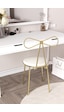 Df04102p Metal Ayaklı Makyaj Sandalyesi, Fiyonk Tasarımlı Puflu Gold Modern Dekoratif Sandalye Altın