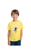 Fyk Kids Unisexs Çocuk Düz Kısa Kollu T-shirt Sarı