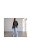 Herkesemoda Oversize/geniş Kalıp Yırtmaçlı Bisiklet Yaka Yumuşak Tuşeli Örme Sweatshirt Füme