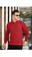 Bordo Erkek Slim Fit Polo Yaka Patlı Triko Kazak-trz19132r01s Bordo