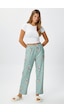 Kadın Teddi Ultra Yumuşak Cepli Mint Penguen Desen Yılbaşı Pijama Altı Mint