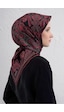 Armine Sura İpek Eşarp -2025/2026 -9421 Siyah, Kırmızı