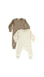 Tinylamb Native Unisex 2 Parça %100 Organik Pamuk Bebek Ve Çocuk Tulumu 2'li Takım Kahve-krem