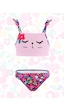 Çiçekli Kedi Kız Çocuk Bikini
