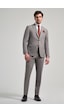 İmza Kendinden Desenli Bez Ayağı Mono Yaka Tam Astar Esnek 6 Drop Slim Fit Takım Elbise 1001250168 Koyu Bej
