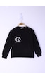 Toontoy Kız Çocuk Cebi Arma Baskılı Sweatshirt Siyah