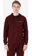 Lescon Bordo Erkek Fermuarlı Kapüşonlu Sweatshirt 23n-1121