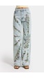 it's basic Kadın Kot Rengi 3s6-75 Straight Fit Çiçek Nakışlı Özel Tasarım Denim Jean Mavi
