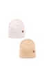 Sayzen Your Shine Unisex Basic Katlamalı 2'li Bere Set Beyaz-krem