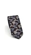 Gaffy Mavi Şal Desenli Kahverengi Dokuma Kumaş Mendilli Slim Fit Kravat // Sdk-2507-5 Kahverengi