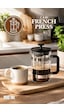 Porsima Smartpan Bv008 French Press Paslanmaz Çelik Süzgeçli Cam Bitki Çayı Demliği Kahve Presi - 800 Ml Siyah