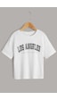 Uyguntarz Çocuk Los Angles Pamuklu Tshirt Beyaz