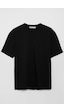 Grımelange Solo Erkek %100 Organik Pamuklu Kalın Dokulu Comfort Fit Bisiklet Yakalı Siyah T-shirt Siyah