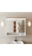 Banos Banyo Kulpsuz 2 Kapaklı Mat Beyaz Mdf 82Cm Aynalı Üst Dlp Atlantik Çam - Beyaz