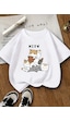Uyguntarz Çocuk Meow Baskılı Pamuklu Tshirt Beyaz Uyguntarz Çocuk Meow Baskılı Pamuklu Tshirt Beyaz