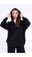Mmetalic  Siyah Kanguru Cepli Kapüşonlu Fermuarlı Oversize Kadın Sweatshirt 001