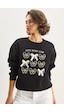 Shade Kadın Fiyonk Nakışlı Kurdele Aksesuarlı Üç İplik Şardonlu Sweatshirt 60601048 - Siyah