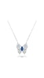 Brezza Lusso Jewelry Safir Işıltılı Diamond Sevgi Kelebeği Kadın Gümüş Kolye 42 CM 42 CM