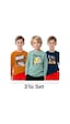 Panios Kids 3'lü Crazy City-scotter-ınside Baskılı Erkek Çocuk Sweatshirt Çok Renkli