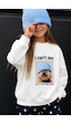 Monila Unisex Çocuk 3 İplik Kumaş Köpek Baskılı Pamuklu Sweatshirt Ekru