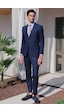İmza Lacivert Kırlangıç Yaka 6 Drop Slim Fit Tam Astar Esnek Takım Elbise 1001260169 Açık Lacivert