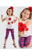 Denokids Fırfırlı Kırmızı Gelincik Kız Çocuk Yazlık T-shirt Tayt Takım