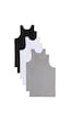 Tudors 6 Adet Compact Penye Siyah-beyaz-gri Erkek Atlet Pamuklu Standart Fit Normal Kesim 6'lı Paket-33115 Siyah-beyaz-gri