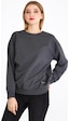MMetalic Kadın Antrasit Renk Basic Bisiklet Yaka Sweatshirt