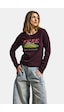 it's basic Kadın Kahve Bordo W5 Free Amazing Baskılı Tasarım Sweatshirt