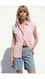 Sateen Kol Detaylı Gömlek - Pembe-137578
