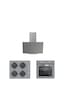Silverline BO6501S01 + CS5349S01 +3481 Flam Gri Ankastre Set