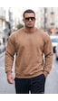Buratti Regular Fit Bisiklet Yaka Pamuklu Içi Tüylü Yumuşak Şardonlu Erkek Sweat 5905255 Tarçın