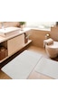 GizaHome 2'li Peluş Banyo Paspası Takımı Yumuşak Kaymaz Tabanlı Klozet Takımı 60x50 - 60x100 Krem