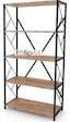 Tuliplife 5 Raflı Dekoratif Koyu Ceviz Metal Kitaplık, Tlpk05s.k