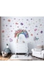 Gökkuşağı Suluboya Duvar Sticker Seti - Mat, Sökülebilir, Çocuk Odası Dekoru 100 X 125