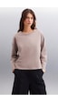 Grımelange Basıl Kadın Oversize %100 Organik Pamuk Örme Uzun Kol Vizon T-shirt Grımelange Basıl Kadın Oversize %100 Organik Pamuk Örme Uzun Kol Vizon T-shirt
