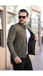 Mero Life Erkek Haki Su Ve Rüzgar Geçirmez Slim Fit Astarlı Mevsimlik Mont Haki