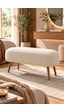 Lona Bukle Kumaş Modern Bench Puf Çok Amaçlı Yatak Ucu Ve Antre Bankı Beyaz