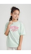 Fyk Kids Kız Çocuk Sweatheard Club Baskılı Tişört Mint Yeşil