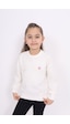 Toontoy Kız Çocuk Nakışlı Sweatshirt Ekru