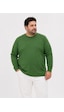 Büyük Beden Pamuklu Rahat Kalıp Günlük Kullanım Bisiklet Yaka Erkek Sweatshirt Yeşil