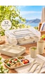 Porsima Ac-101 32 Parça 6 Kişilik Pratik Taşınabilir Piknik Seti - Saklama Kutulu Piknik Sepeti Krem