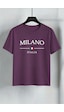 Uyguntarz Unisex Milano Italia Baskılı Tasarım Tshirt Mor Uyguntarz Unisex Milano Italia Baskılı Tasarım Tshirt Mor
